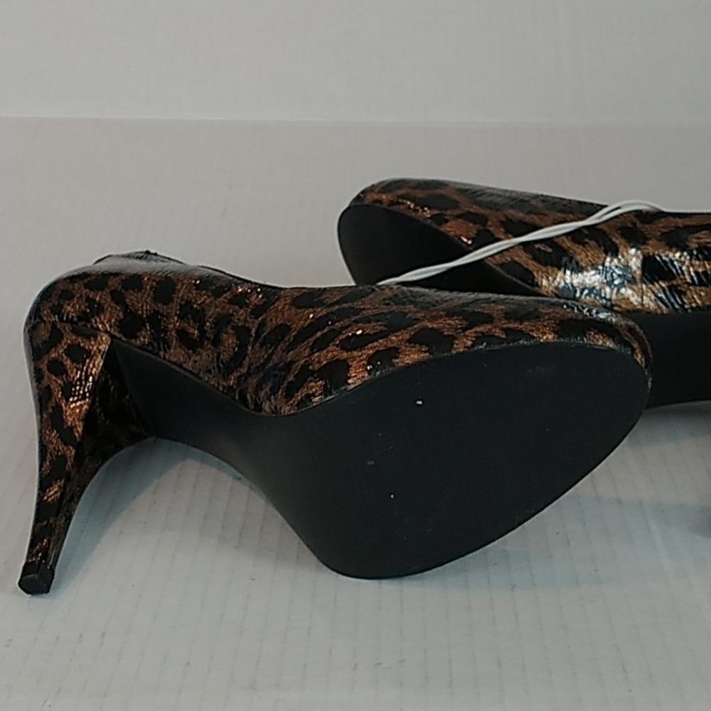 Steve Madden Patent Leather Animal Print Stiletto Platform Heel 👠 7.5 - Picture 7 of 9